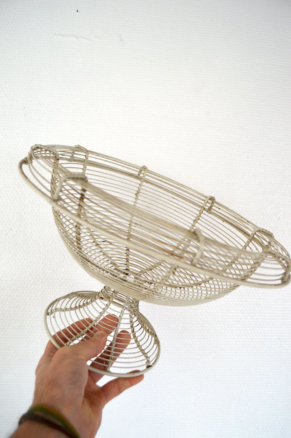 Vintage braided wire fruit basket