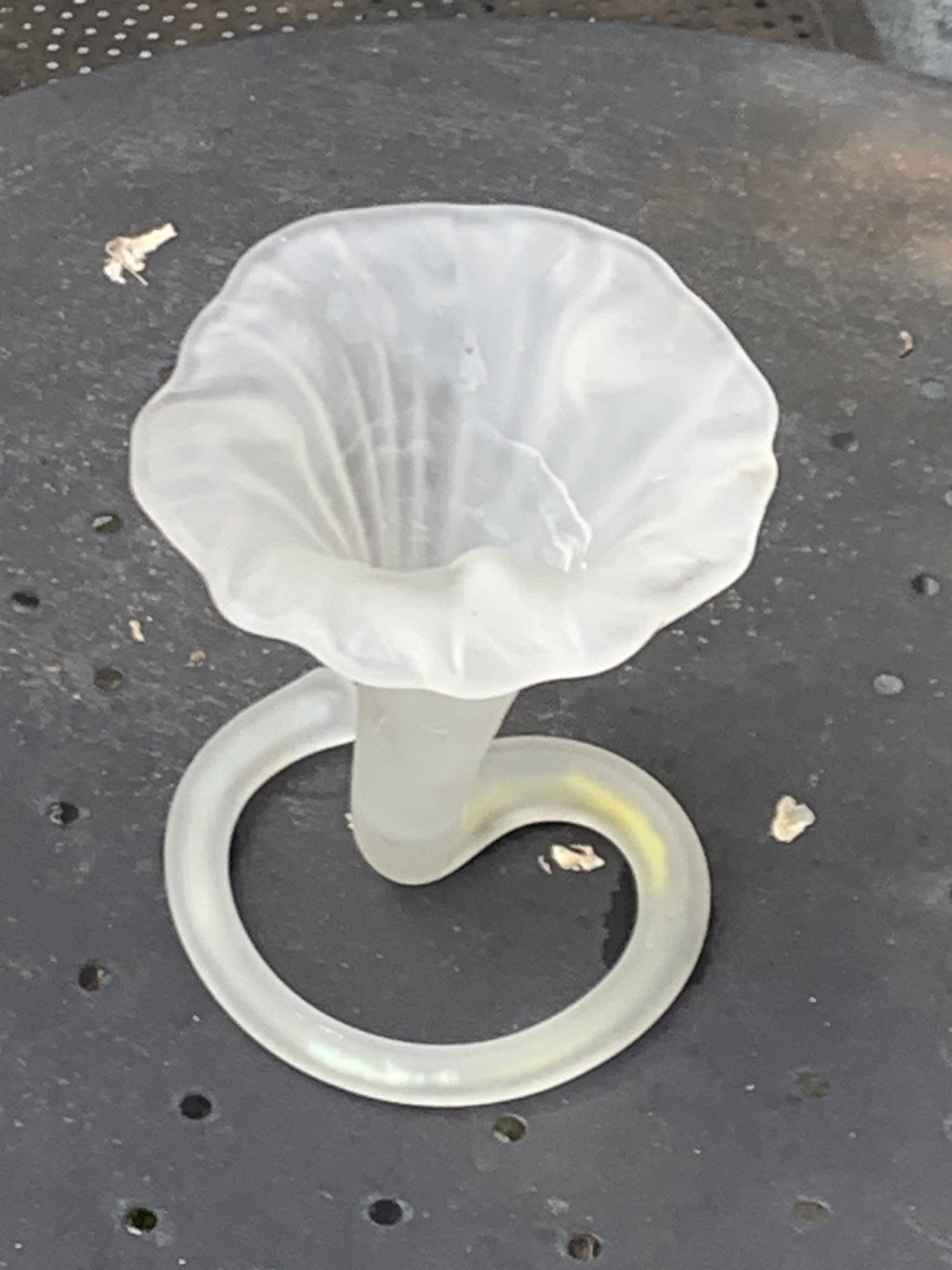 Corolla vase in antique frosted glass