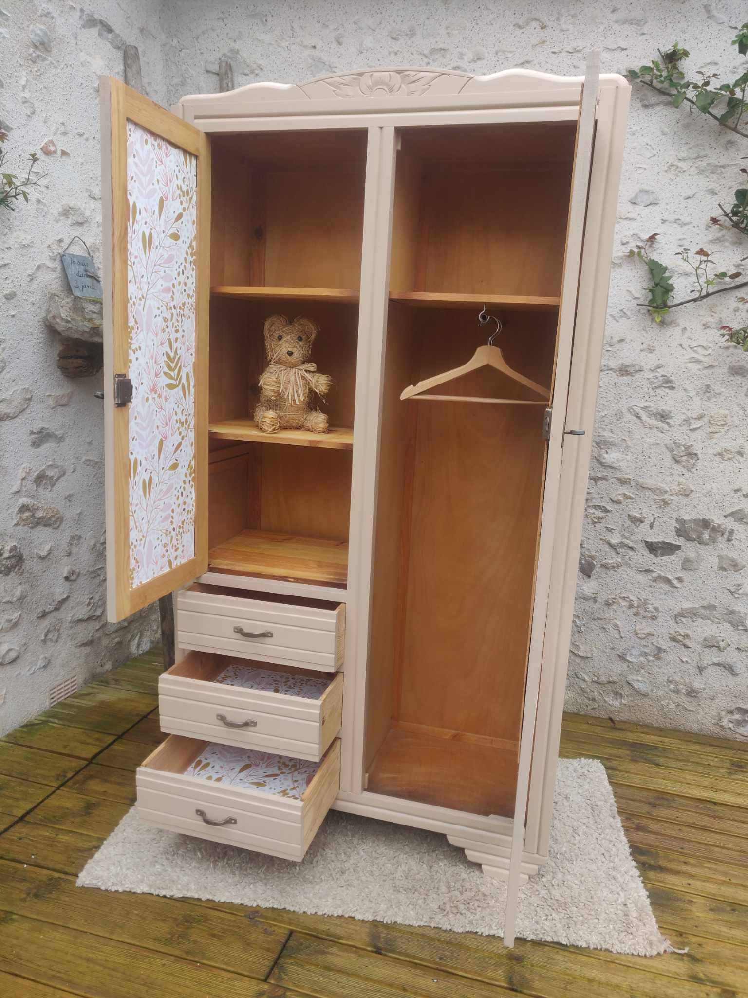 Beige art deco wardrobe