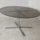 Table de repas en verre aluminium et acier chromé