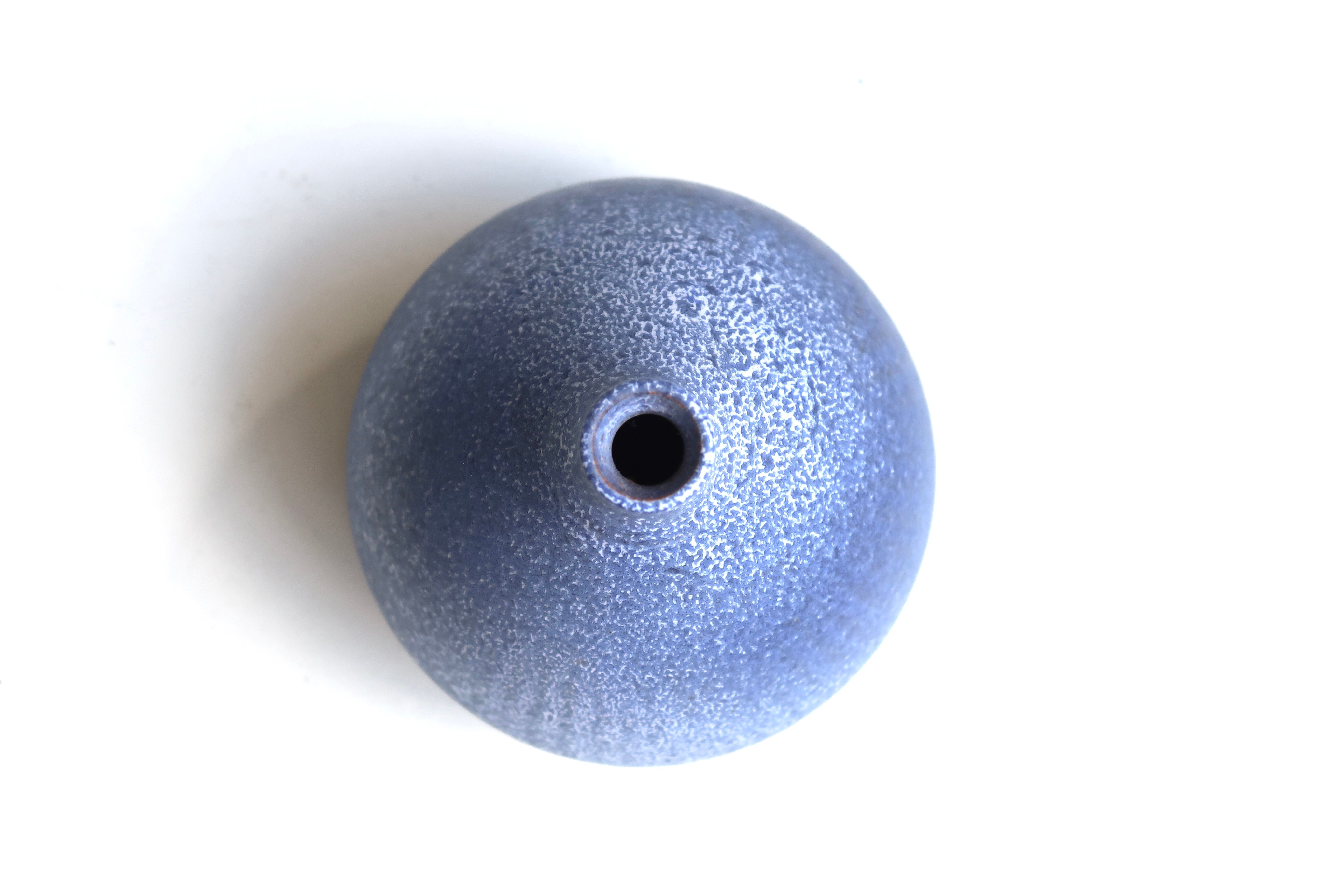 Blue ceramic fig vase by Antonio Lampecco, 70s