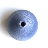 Blue ceramic fig vase by Antonio Lampecco, 70s