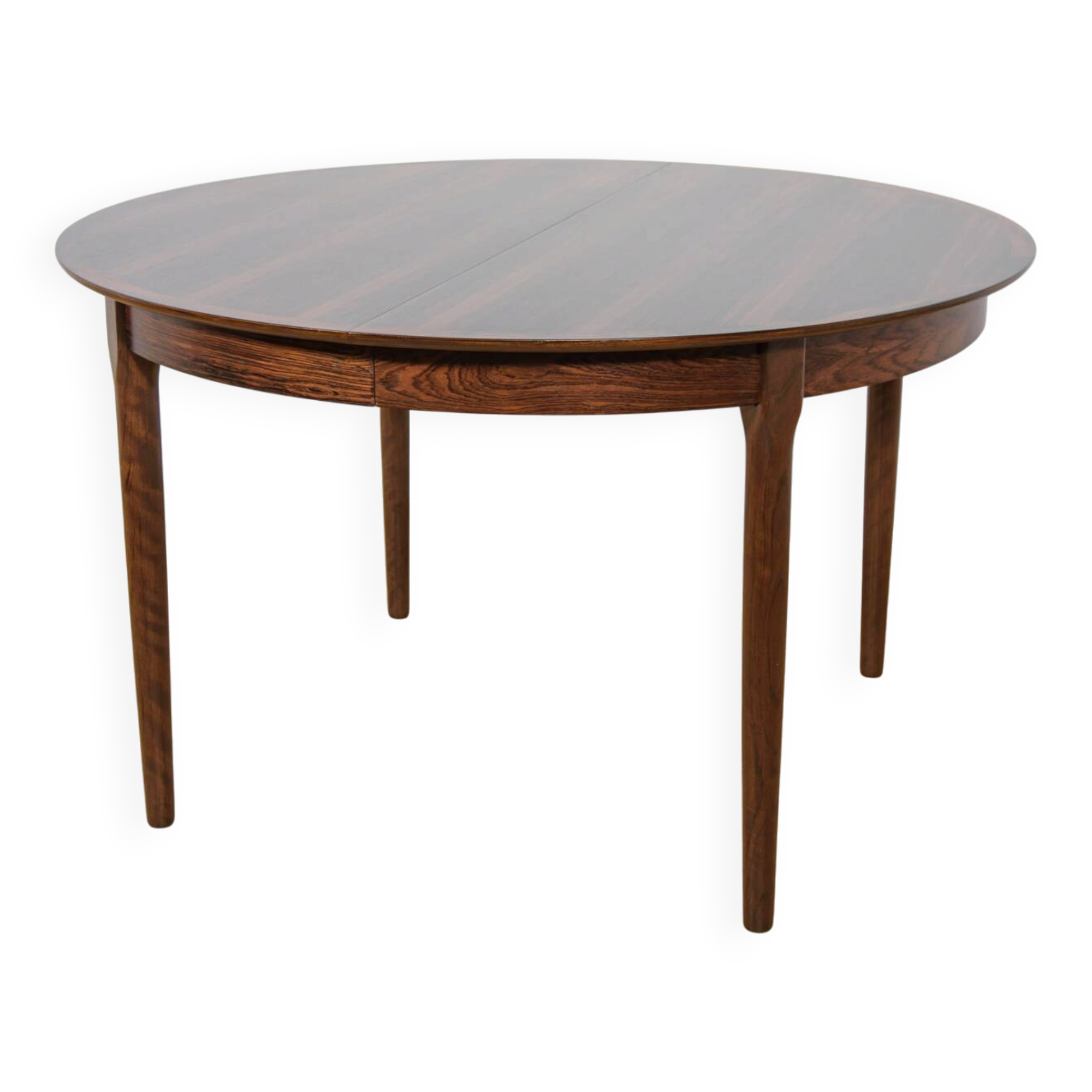 Mid-Century Round Rosewood Extendable Dining Table, Denmark, 1960s