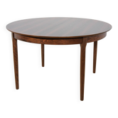 Mid-Century Round Rosewood Extendable Dining Table, Denmark, 1960s