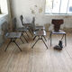 Set de 6 chaises "Marteau" acajou thermomoulé