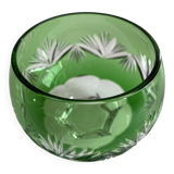 Green cut crystal bowl