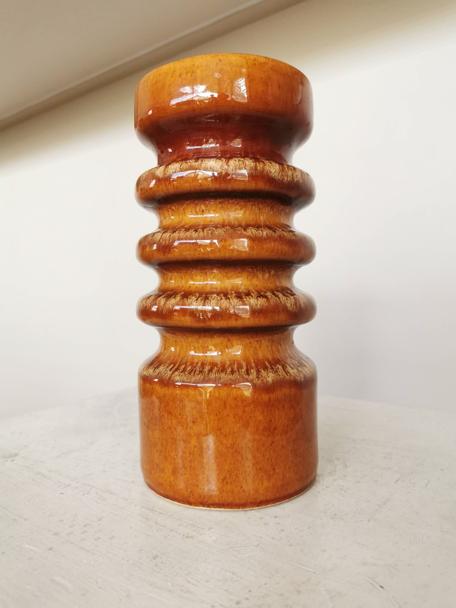 Vase vintage en céramique : poterie ouest-allemande des années 1970