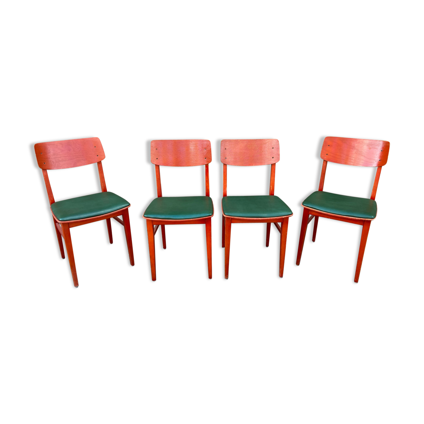 4 Vintage chairs of Restaurant bistro skai simili leather