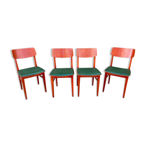 Set de 4 chaises vintage - simili cuir