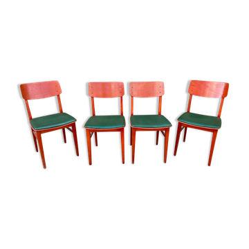 4 Vintage chairs of Restaurant bistro skai simili leather
