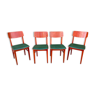 4 Vintage chairs of Restaurant bistro skai simili leather