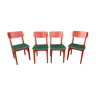 Set de 4 chaises vintage de restaurant bistrot skai simili cuir
