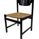 4 vintage dining room chairs with braided seat in wenge wood, 1970s
