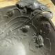 Art Nouveau dish with poppy motifs in pewter