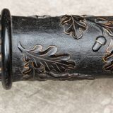 Napoleon 3 carved wooden column oak leaves