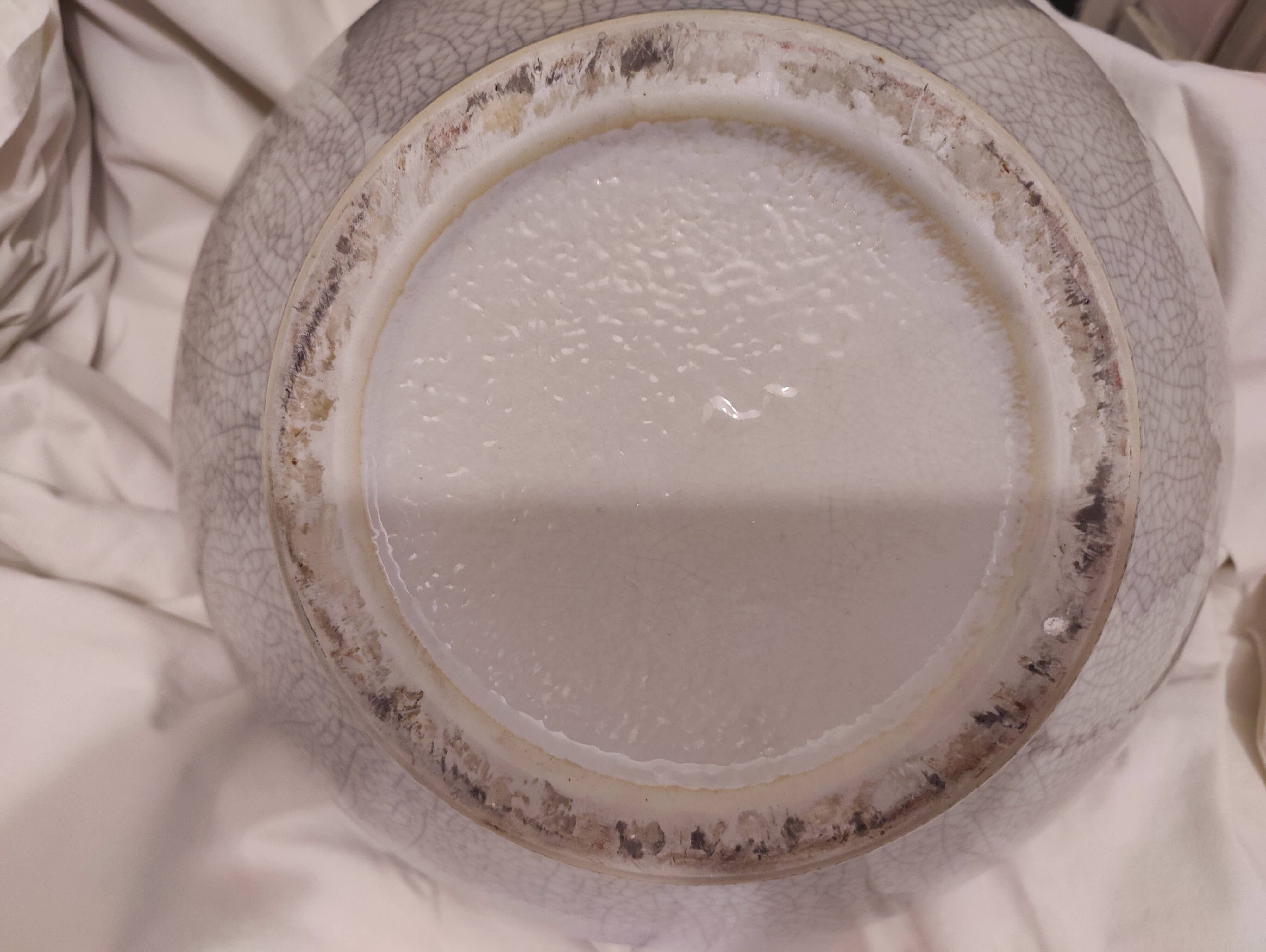 Large Art Deco vase in crackled earthenware