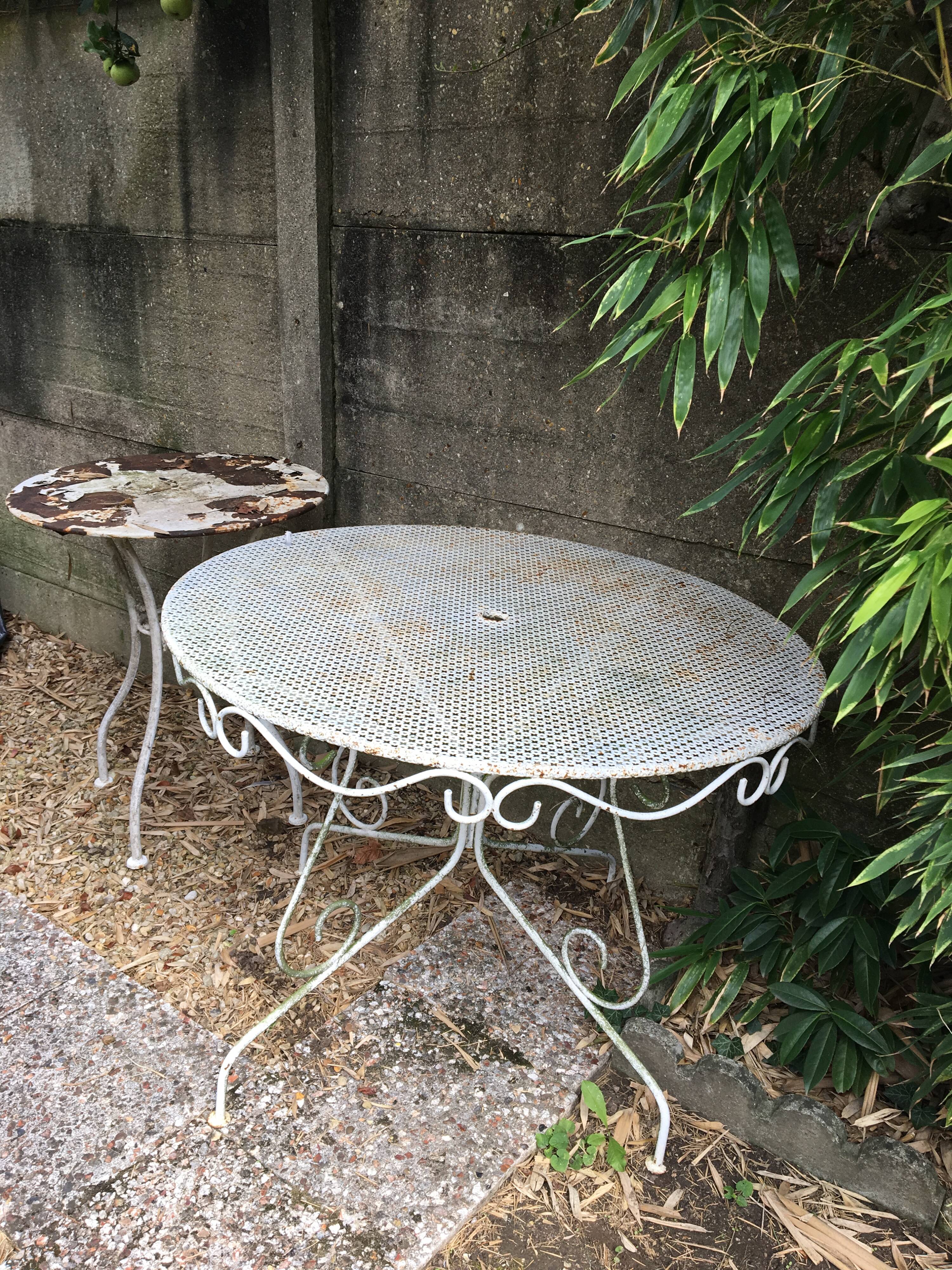 Vintage wrought iron garden table
