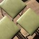 Set of 3 Vintage Stools - Chrome and Olive Green Seat