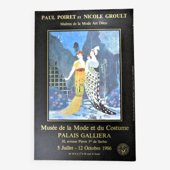 Affiche exposition Paul Poiret et Nicole Groult Paris 1986 Georges Barbier