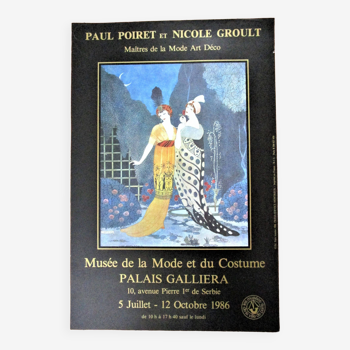 Paul Poiret and Nicole Groult Paris exhibition poster 1986 Georges Barbier