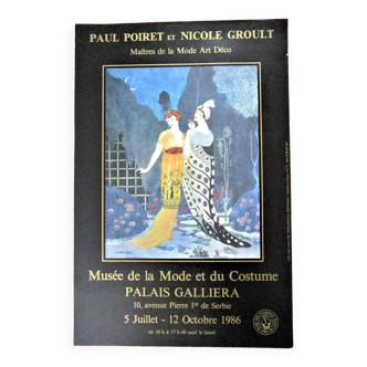 Paul Poiret and Nicole Groult Paris exhibition poster 1986 Georges Barbier