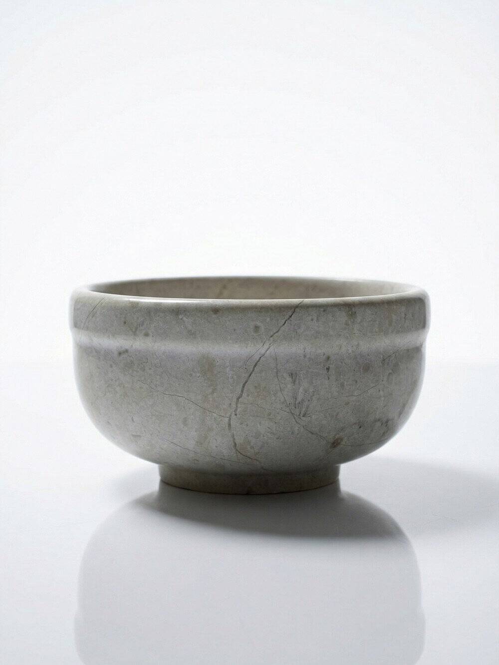 Bowl, empty porch or decorative bowl in vintage 20th-century natural marble.