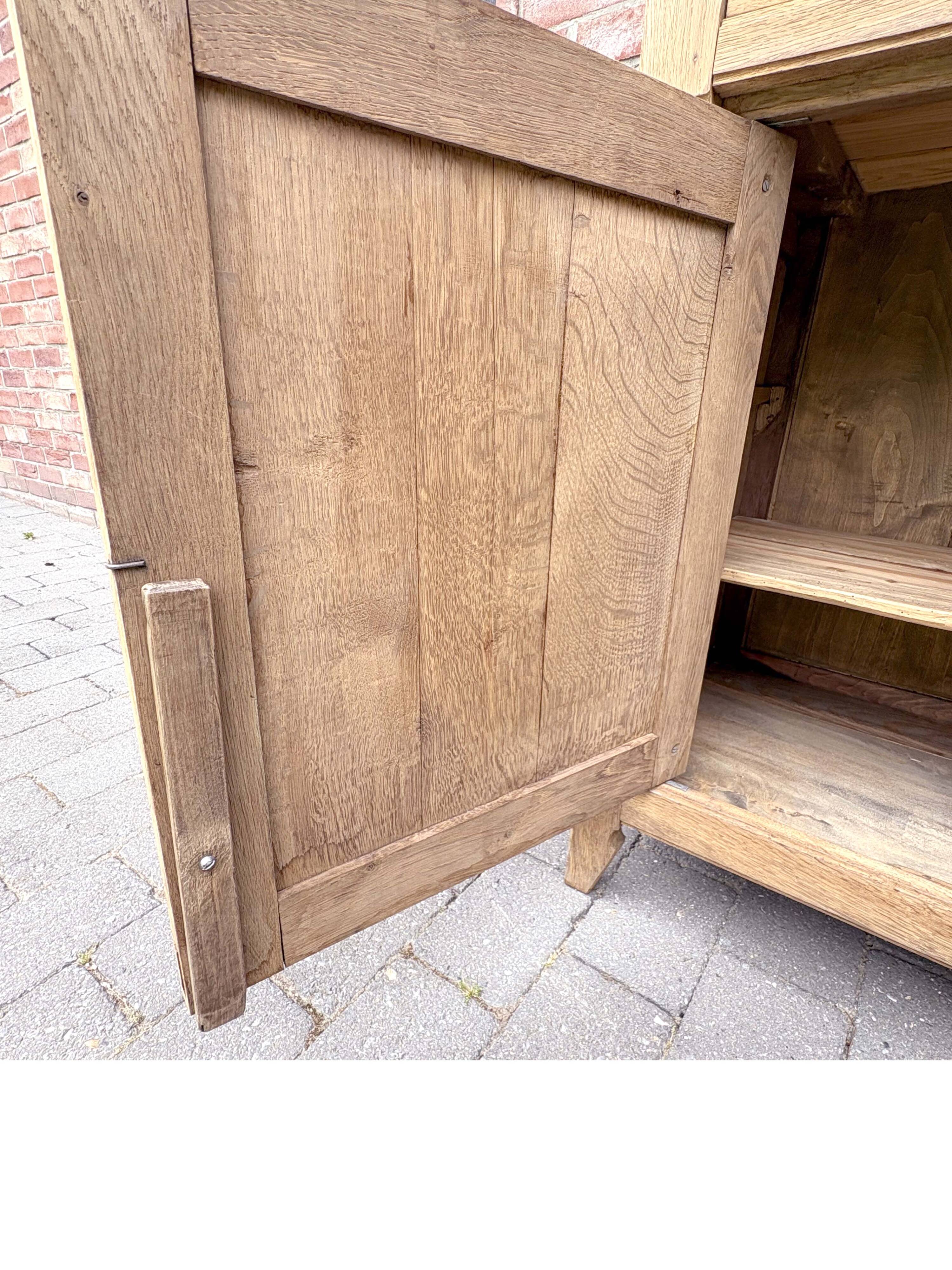 Antique Parisian buffet in oak and Carrara marble