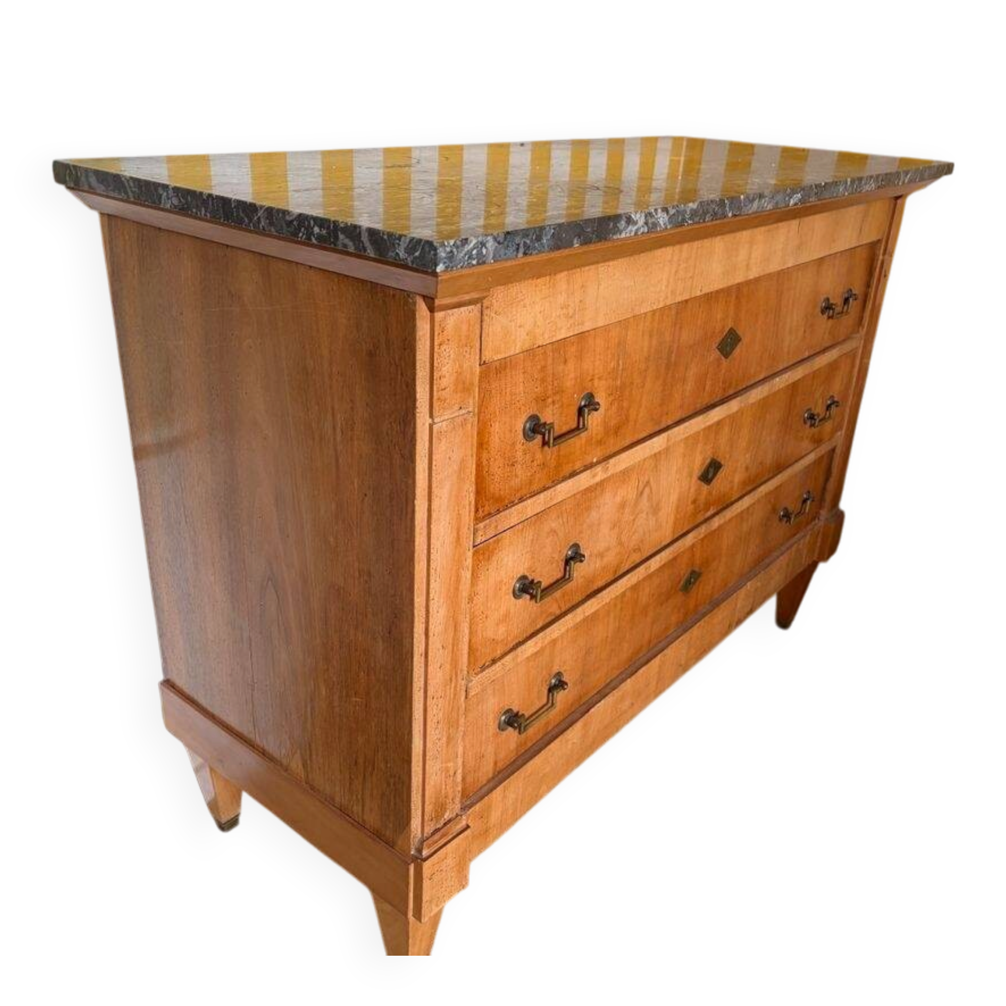 Commode ancienne style Empire / Louis-Philippe – Dessus Marbre Gris