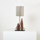 Brutalist lamp signed Philippe Jean steel and red schist 1970