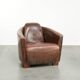Cowhide armchair in Aviator design in a warm brown colour