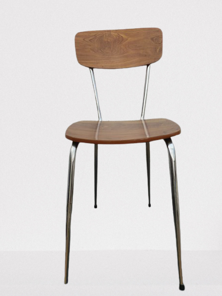 Lot of three chairs in formica effect wood 70