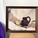 Oil painting still life with vintage lemon
