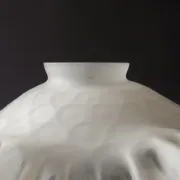 French Vintage 1930s Patterned White Frilled Glass Shade - Art Deco Lightin