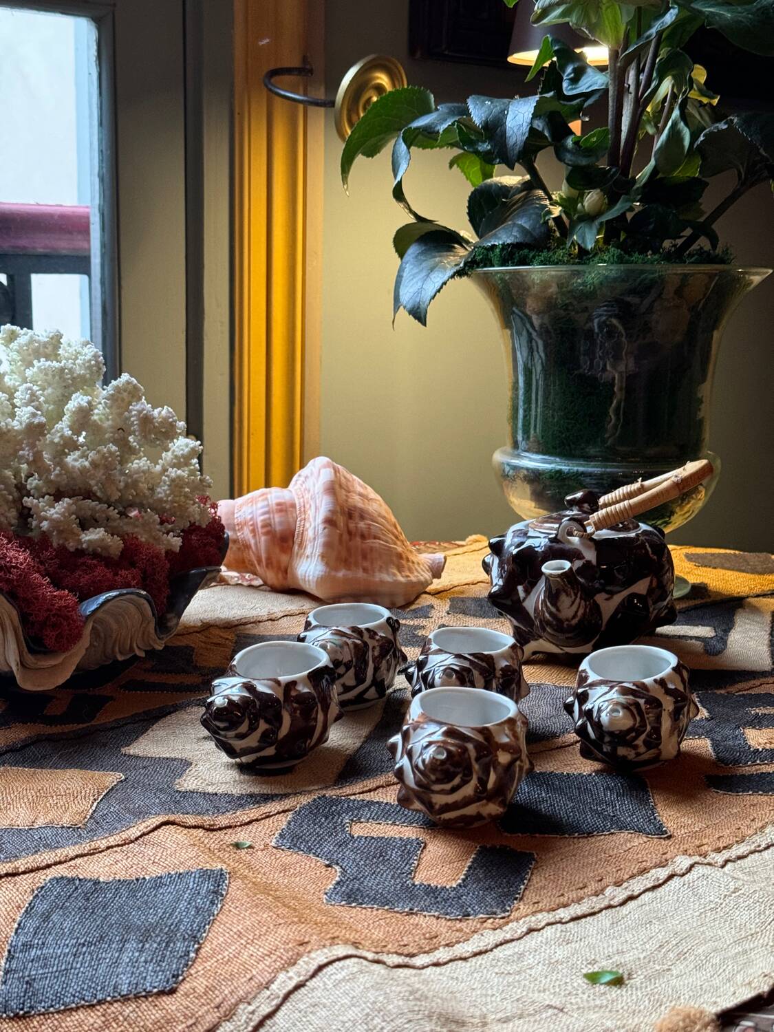 1960 (60's) tea or coffee service, shell shape, Vallauris