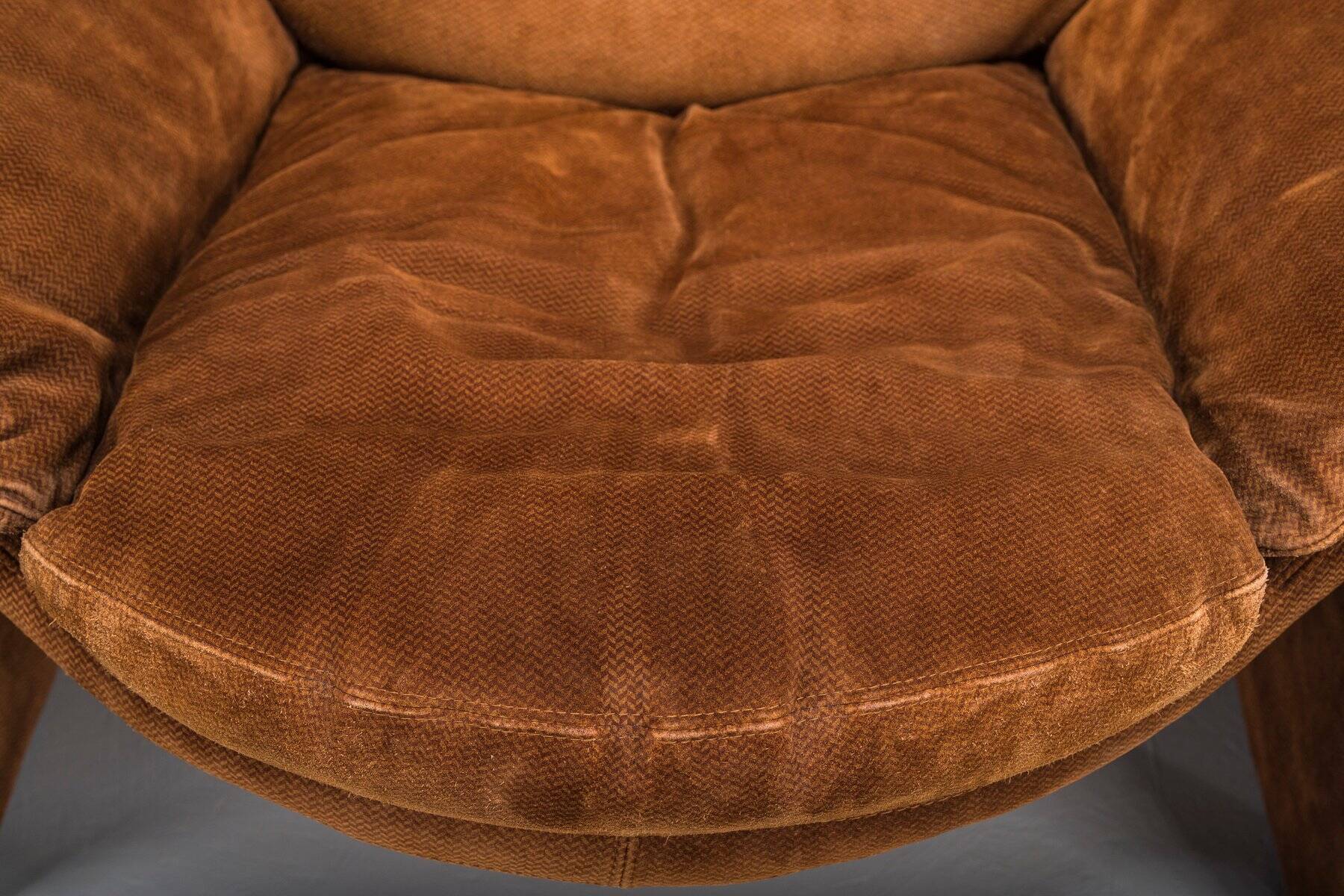 Proposals P60 leather lounge chair by Vittorio Introini for Saporiti, Italy, 1960s