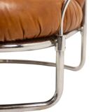 Carlo Di Carli. Leather and metal armchair. 1970s.