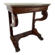 Console d'époque Louis-Philippe, placage d'acajou et marbre