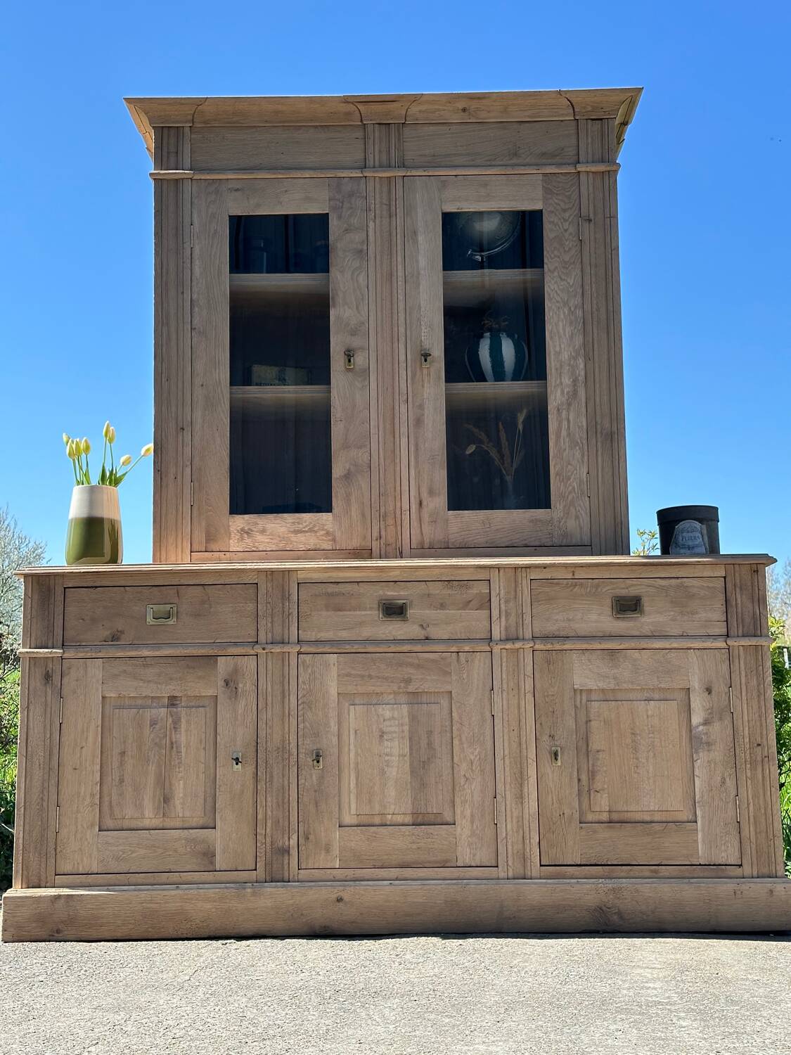 Raw oak dresser cabinet