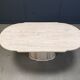 Vintage oval travertine dining table, 1970s