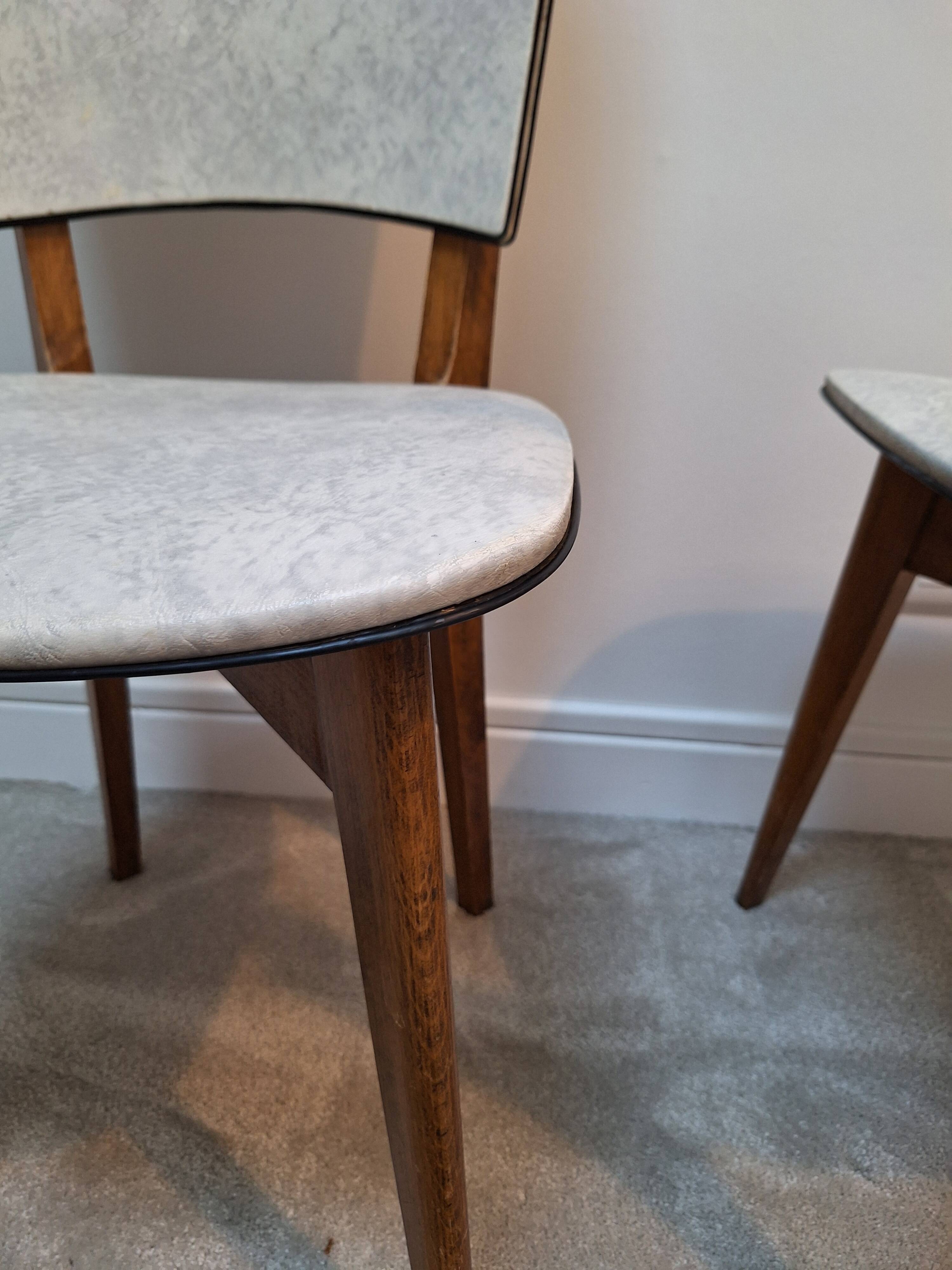 Chaises Vintage Skaï Marbre