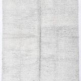 100% Wool Blue & White Moroccan Rug 136x211Cm