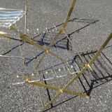 Pair of folding plexiglass chairs design year 80