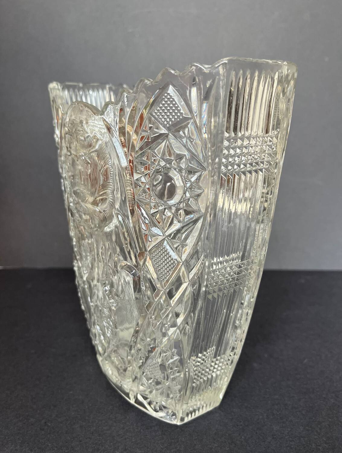 Vintage molded glass vase