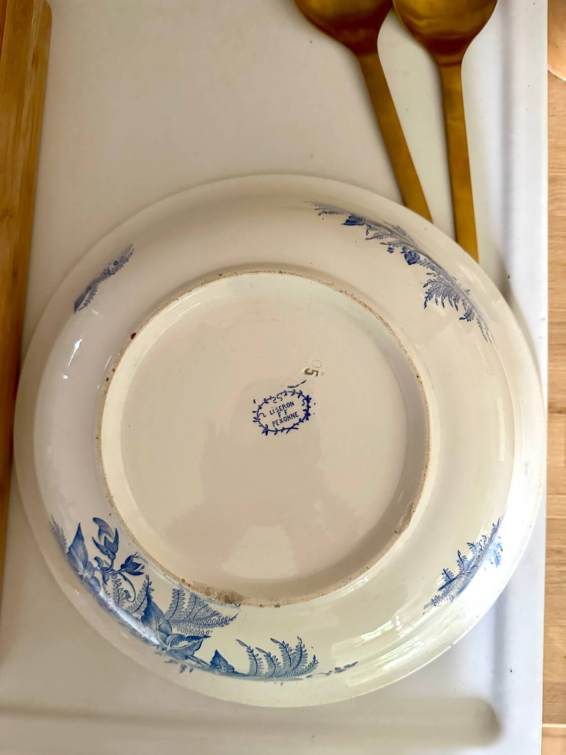 Large old ceramic salad bowl
