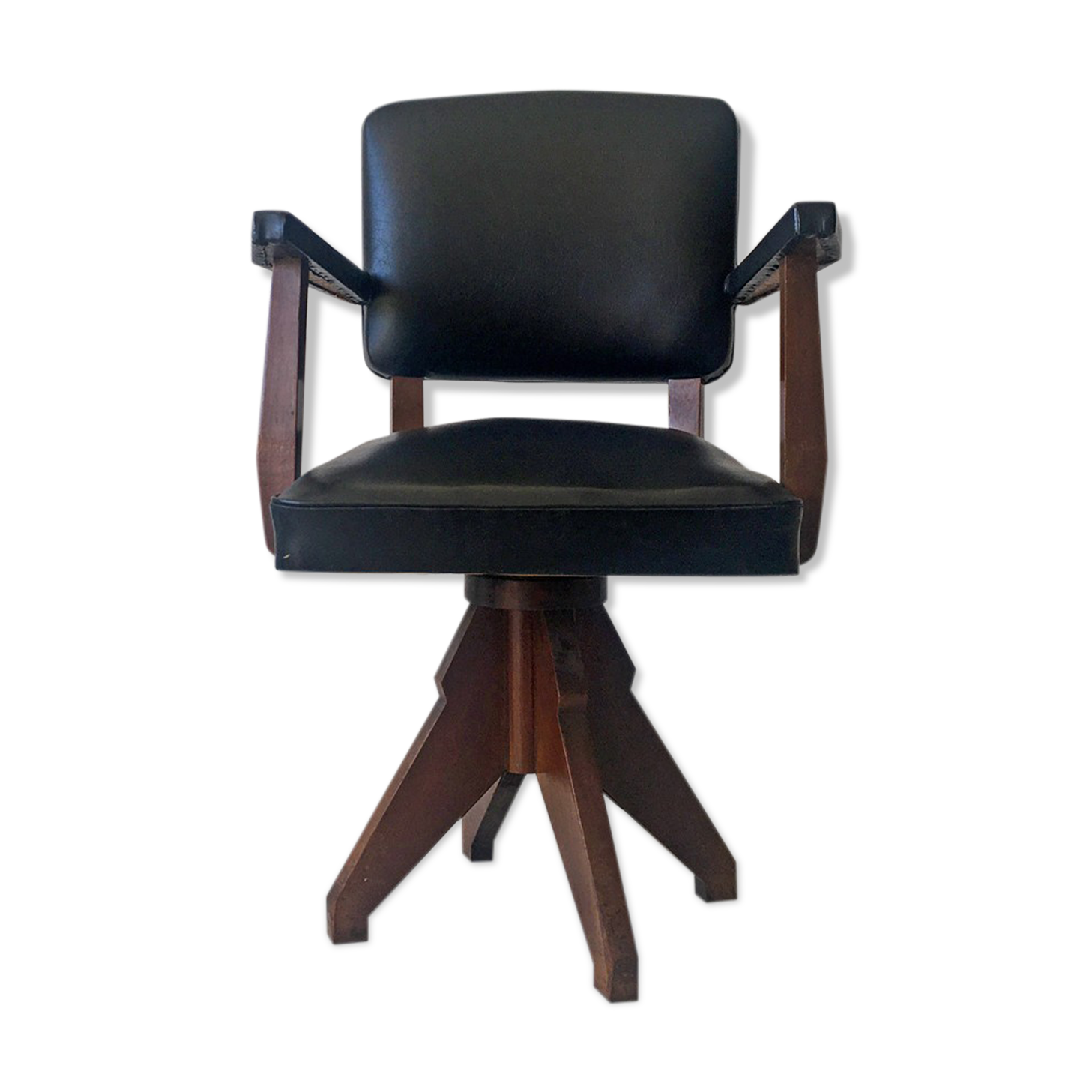 Vintage Swivel Desk Armchair, 1940s
