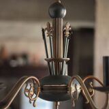 Vintage pendant light, empire brass pendant light, arrow pendant light