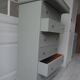 Louis Philippe style chest of drawers, 7 drawers, in verdigris, wooden top