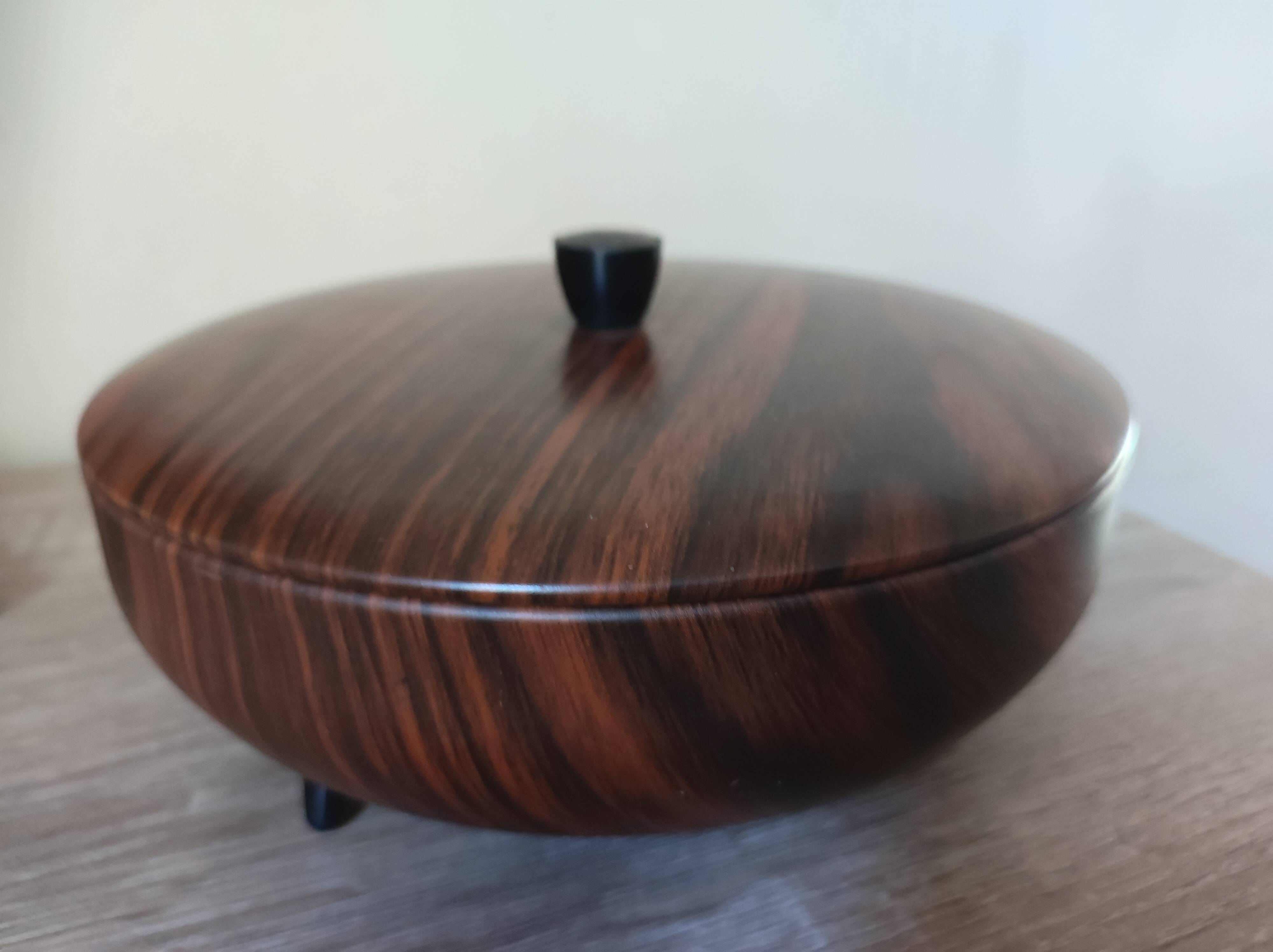 Box metal candy tripod decoration faux wood Scandinavian design