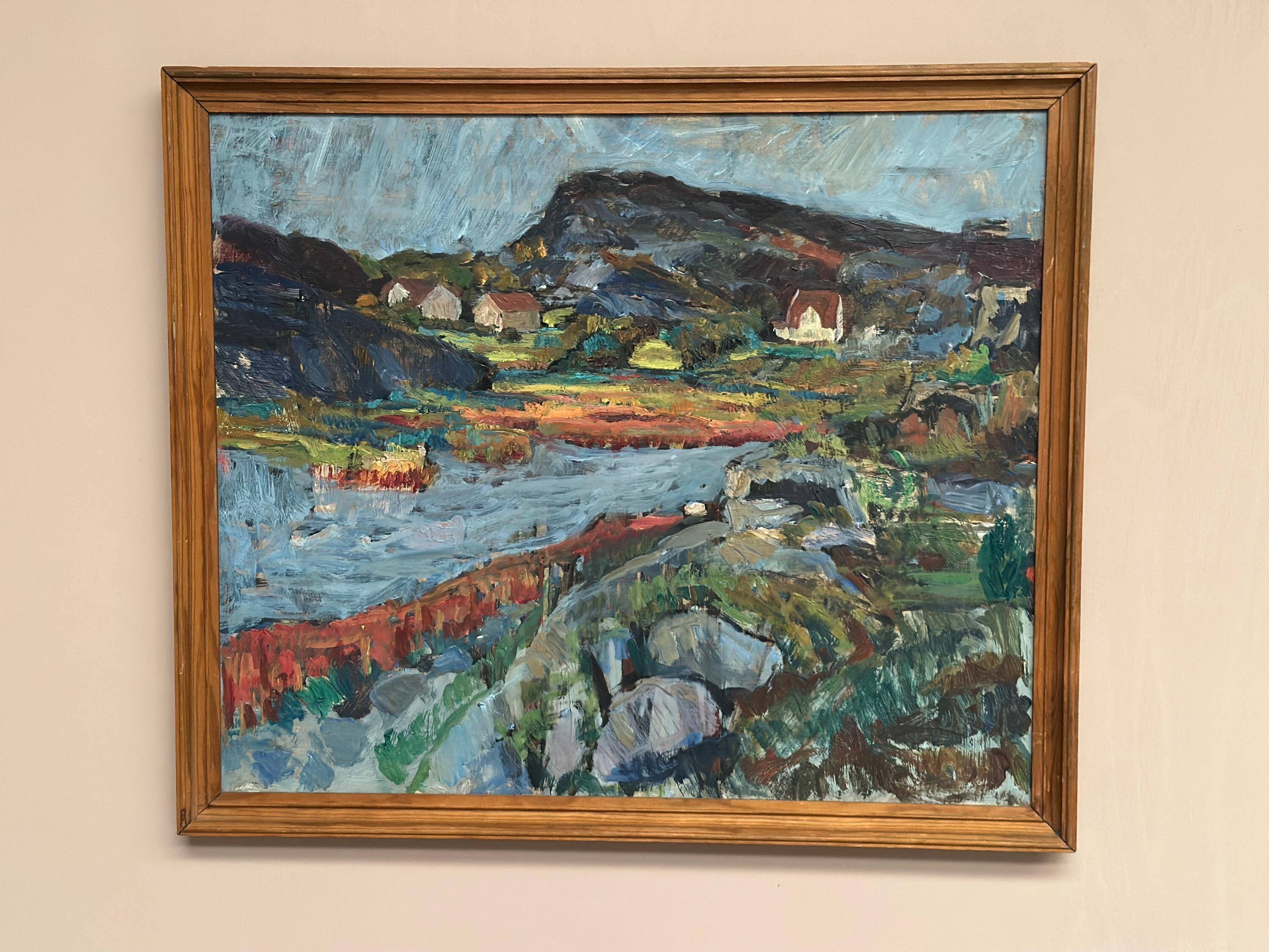 Swedish Oil On Canvas – “Serene Landscape” By Karl Otto Kellgren