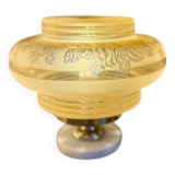 Lampe à poser art nouveau globe fleuri jaune